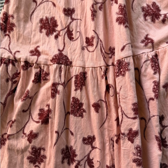 Daily Practice Anthro Smocked Tiered Maxi Floral Relaxed Lounge Boho Flowy Dress - Picture 5 of 7